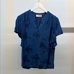 Elegant Blue Floral Blouse